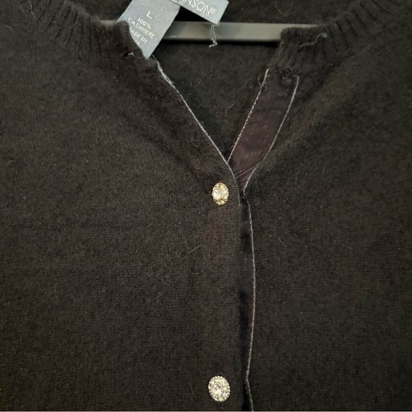 Hillard & Hanson Black Cashmere Cardigan Sweater - Picture 4 of 4